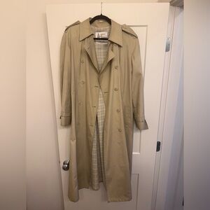 London Fog Khaki Trench Coat with Plaid Lining